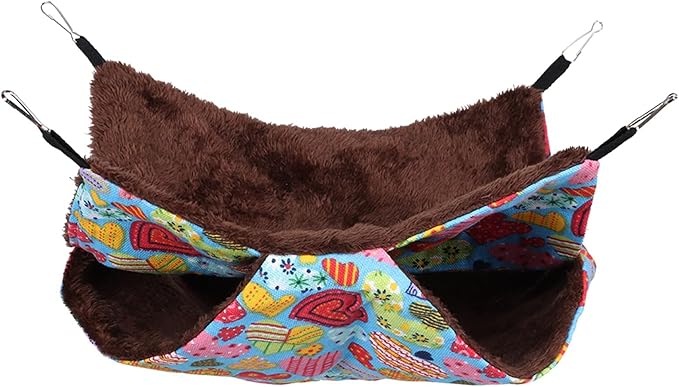 GLOGLOW Pet Hamster Hammock, Soft Velvet Cotton Sleeping for Hamsters and Small Pets, Warm Double Layers Hammock for Guinea Pigs and Ferrets (34 * 34) (*)
