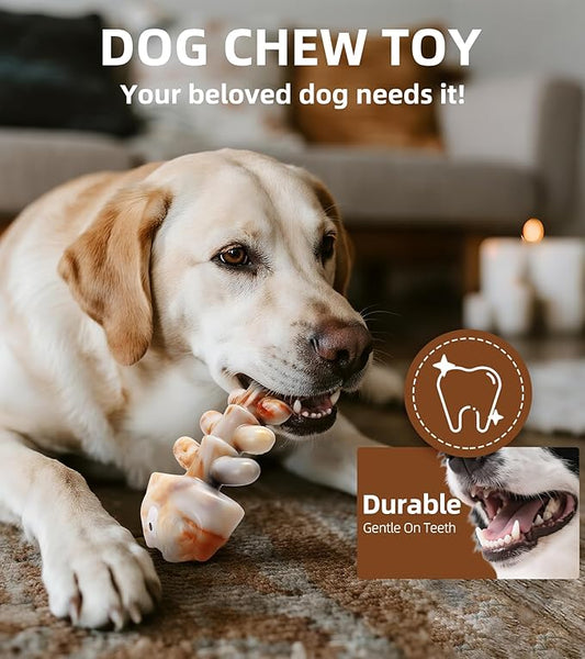 Tough Dog Toys Indestructible Dog Toys for Aggressive Chewers Real Beef Flavored, Dog Bone for Medium/Large Dogs Breed,Keep Your Dog Busy