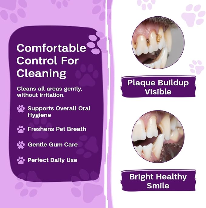 Dog & Cat Dental Wipes - Finger Toothbrush for Plaque, Tartar & Breath | Dental wipes help remove plaque, tartar & bad breath for dogs, cats & small pets, at-home oral care, 50 Wipes, Peanut Butter