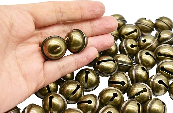 Maydahui 20 PCS Vintage Jingle Bell 1 Inches Antique Decorative Tone Copper Bell for Pet Dog Cat Pendants Christmas Tree Crafts Decoration