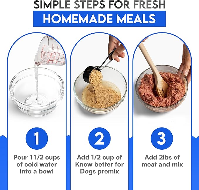 Know Better Beef Recipe Homemade Dog Food Premix - Complete Raw or Homemade Dog Meal Mix for Small Dogs - Puppies & Adults - Easy-to-Prepare Balanced Nutrition - Pet Supplies - 4.8 Oz