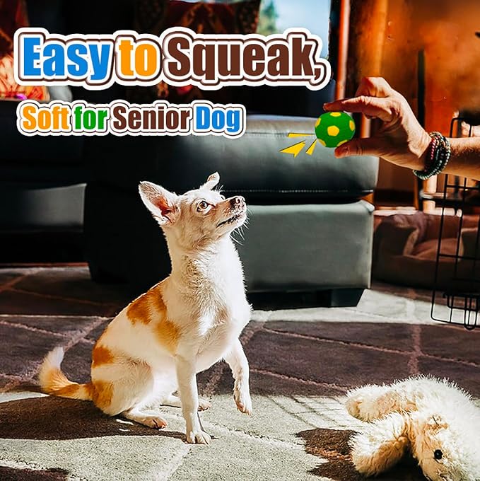 HOLYSTEED Squeaky Dog Toys for Small Dogs, 2.0 Inch Latex Squeak Dog Balls - Soft Bouncy Fetch & Chew Toys for Mini and Small Breeds Like Chihuahua, Yorkie, Poodle, Corgi
