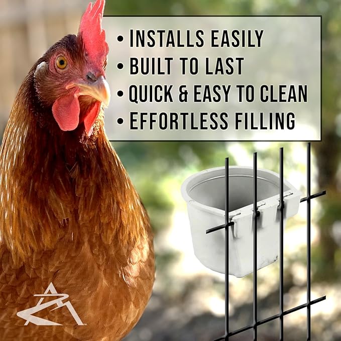The ROP Shop | 20-Pack - Gray Cage Cups for Feed & Water for Poultry, Ducks, Birds, Hamsters