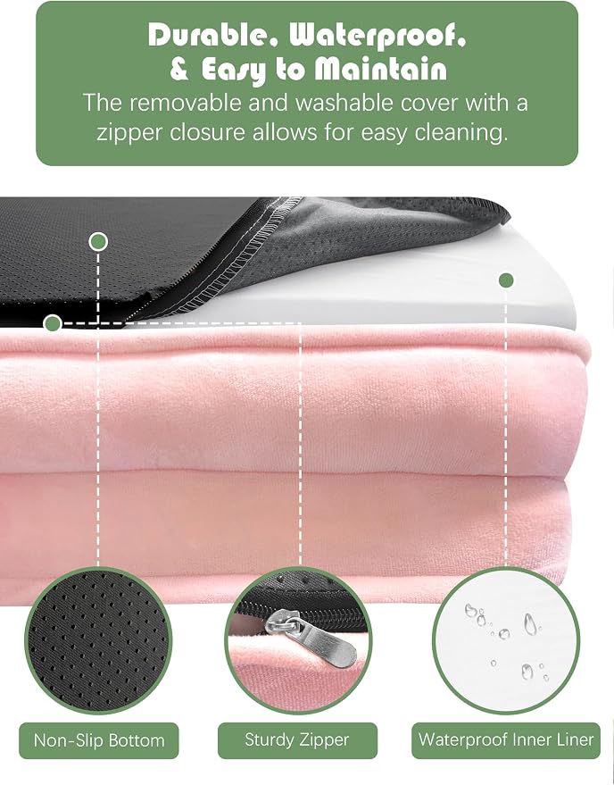 Spotted Play Orthopedic Dog Bed with Sides - Sofa Beds for Medium Dogs, Supportive Foam Pet Couch Bed with Washable Removable Cover, Waterproof Lining and Non-Slip Bottom, Pink - M