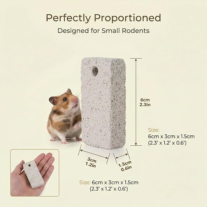12PCS Hanging Rabbit Lava Blocks – RAINFLOW Mineral Calcium Grinding Stone for Bunny Hamster Chinchilla, Teeth Grinding Chew Toy for Guinea Pig, Gerbil, Rodent Cage, Small Animal Pet Lava Bites