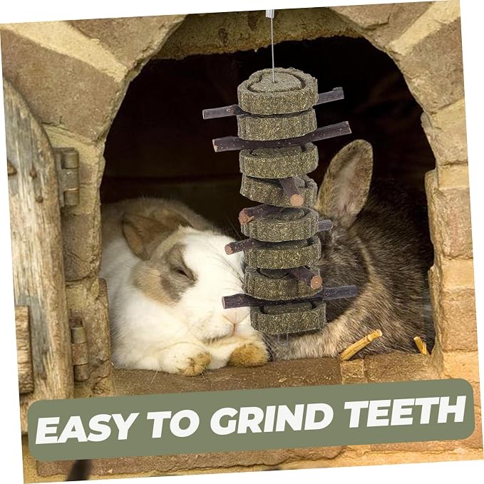 BESPORTBLE Natural Chew Toy for Rabbits and Guinea Pigs Molar Teeth Cleaning Treats 100% Natural Grass Snack for Small Pets Teeth Care for Rabbits and Chinchillas