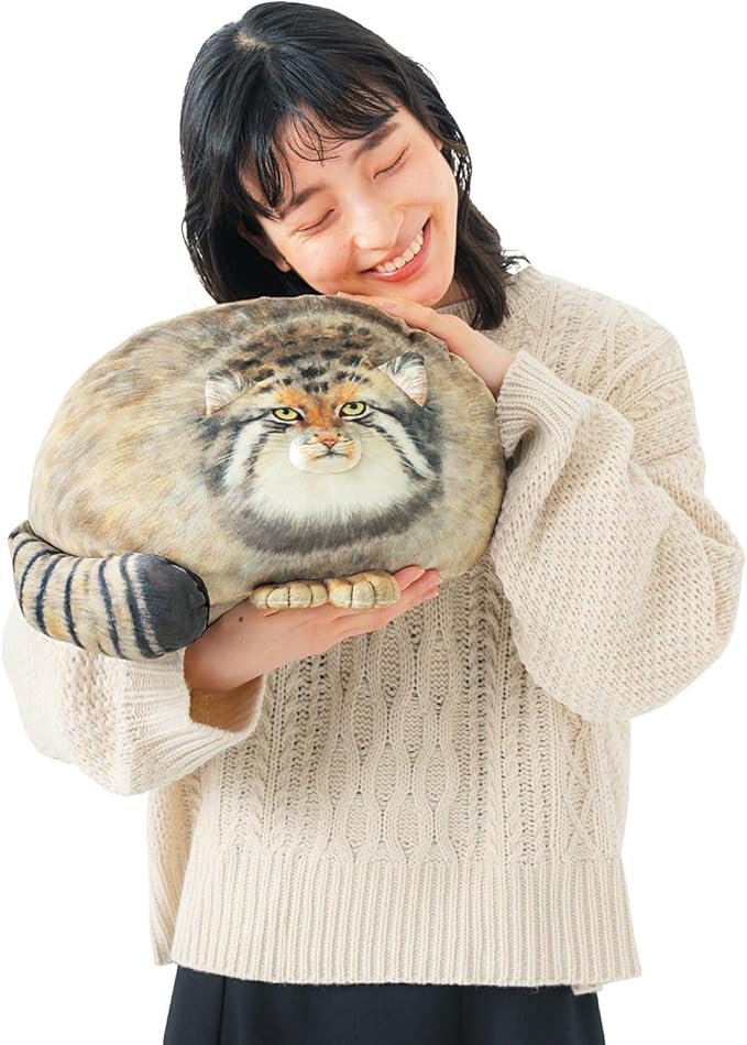 Steppe Cat Plush 35cm/14inch Pallas Cat Stuffed Animal , Cute Plushies for Girls, Soft Plush Pillow , Throw Pillow Doll Decoration Doll Birthday Gift for Kids, Boys, Girls Birthday Christmas