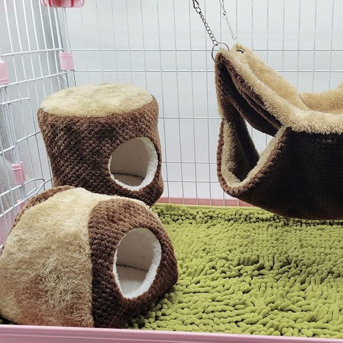 Oncpcare Fleece Rat Bed Warm Guinea Pig Tent Hideout Guinea Pig Cave Bed Cage Bedding for Hamster Hedgehog Chinchilla Nest