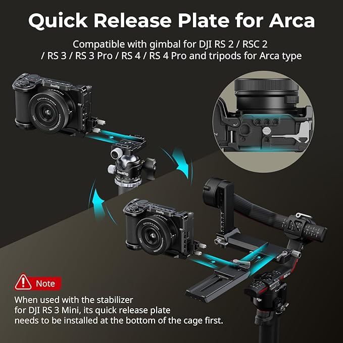 SmallRig ZV-E10 II Cage Kit for Sony ZV-E10 II with Cable Clamp for HDMI, Built-in Quick Release Plate for Arca, Cold Shoe and 3/8''-16 Threaded Holes, Full Access - 4867