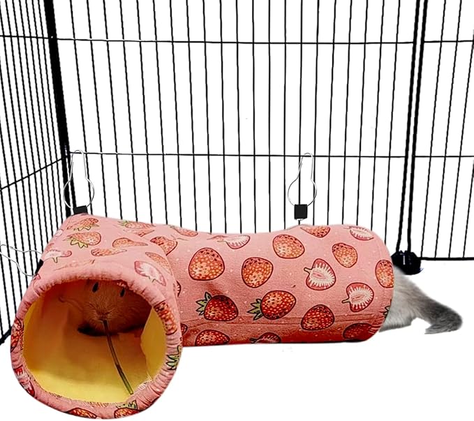 Rat Ferret Hammock Toys Cage Accessories, Guinea Pig Hideout Tunnel, Warm Bed for Rat Ferret Guinea Pig Sleep Hide and Play (3.Right Angle Tunnel)