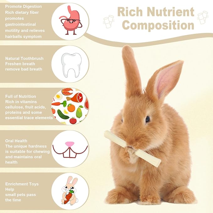 900g Sweet Bamboo Chew Sticks for Rabbits, Chinchilla Rabbit Guinea Pig Chews Sticks Toys, Natural Bunny Chews for Rabbit Molar Treats Hamster Snacks for Teeth Small Animals