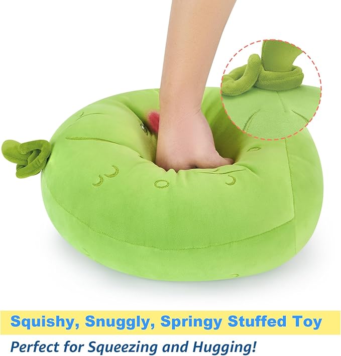 PEACH CAT Original Pickle Stuffed Animal 12" Cute Cucumber Plush Soft Vegetable Plushies Toys Gifts for Kids Green