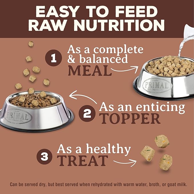 Primal Freeze Dried Dog Food, Pronto Mini Nuggets, Pork; Scoop & Serve, Complete & Balanced Meal; Also Use As Topper or Treat; Premium, Healthy, Grain Free, High Protein Raw Dog Food 16 oz (Pack of 2)