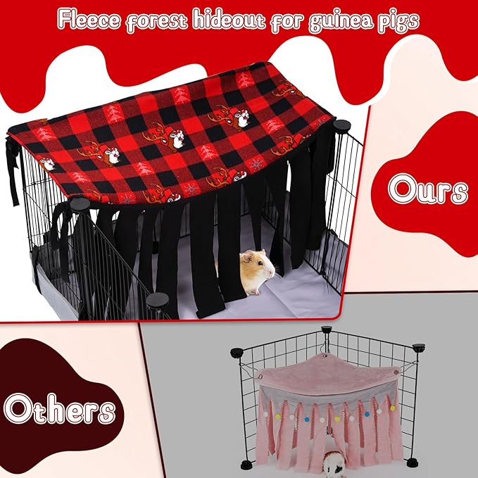 NAPLORD Guinea Pig Hideout, Guinea Pig Fleece Forest,1x2 C&C Fleece Forest for Guinea Pigs, Hedgehog, Bunny,Small Pets