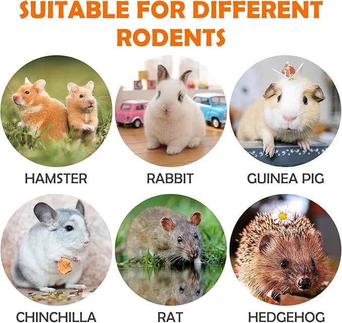 Sofier 16Pcs Timothy Hay Treats - Natural Chews for Teeth - Handmade Rabbit, Chinchilla, Gerbil, Rat, Hamster Toys - Bunny & Guinea Pig