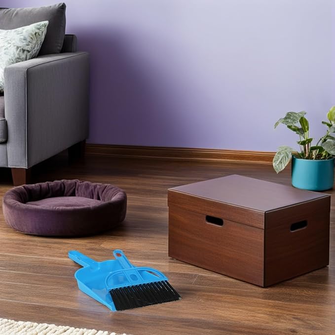 Mini Dustpan and Small Broom Set 10pcs for Pet Cage Cleaning, Bright Pink and Blue, Mini Handheld Brush for Hamsters, Rabbits, Hedgehogs, Chinchillas and Small Animals
