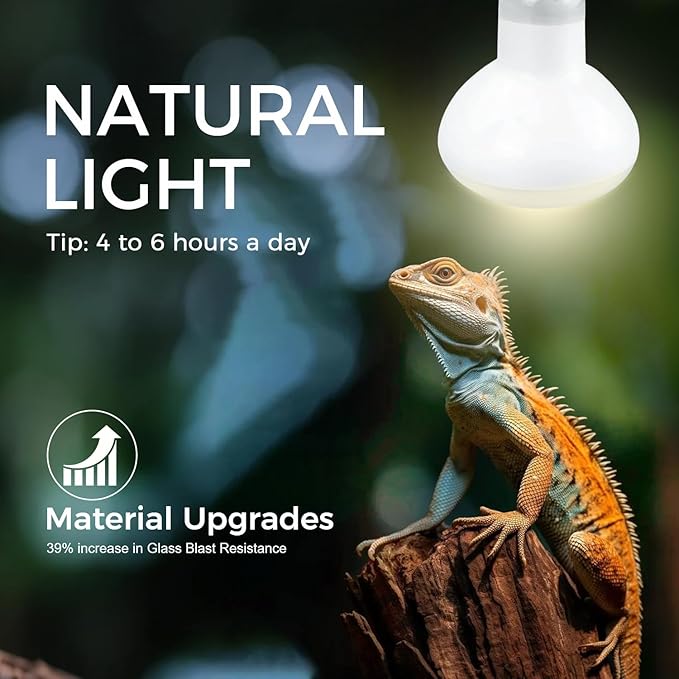 Reptile Heat Lamp 150W,Daylight UVA Basking Light Bulbs with E26 Base for Lizards, Turtles, Snakes and Amphibians 2 Pack