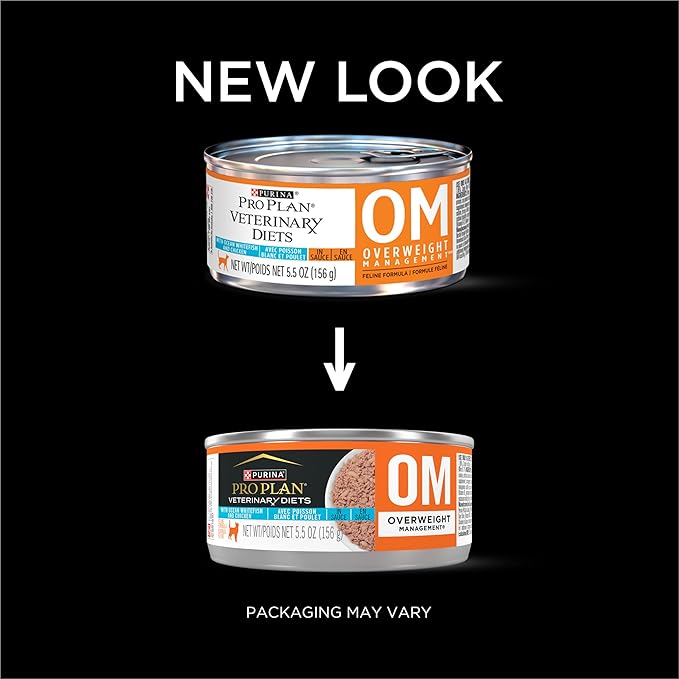Purina Pro Plan Veterinary Diets OM Overweight Management Feline Formula Wet Cat Food With Ocean Whitefish and Chicken - (Pack of 24) 5.5 oz. Cans