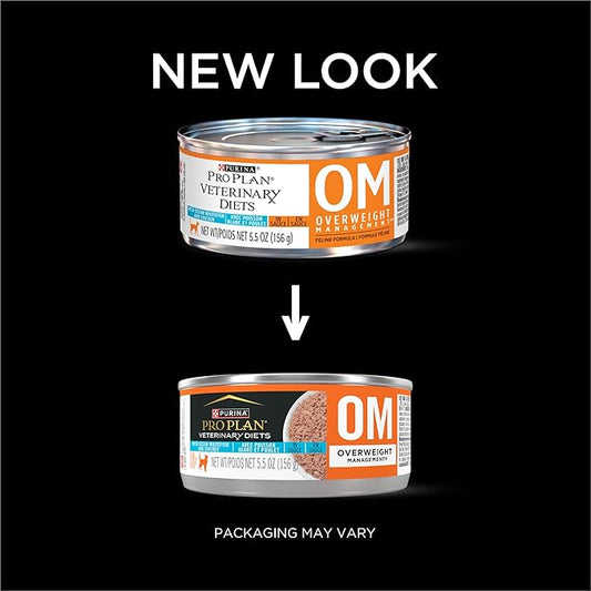 Purina Pro Plan Veterinary Diets OM Overweight Management Feline Formula Wet Cat Food With Ocean Whitefish and Chicken - (Pack of 24) 5.5 oz. Cans