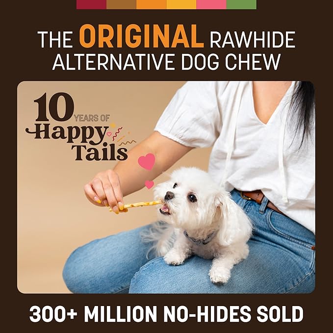 Earth Animal No Hide Stix - Long Lasting Rawhide Free Small Dog Chews Sticks, Chicken - 80 Count Extra Value Pack