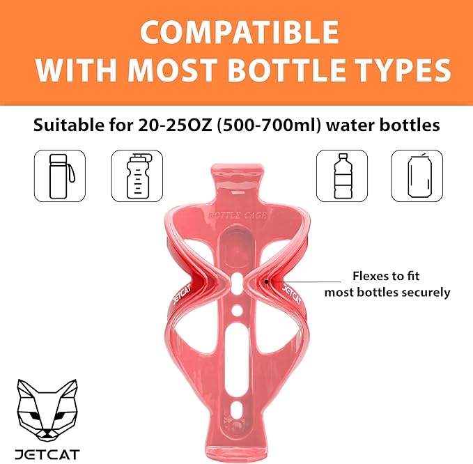 Bike Water Bottle Holder – Bike Cup Holder & Bike Water Bottle Cage for Bicycle, MTB, Mountain, Gravel, Road, eBike | Adult/Kids, Carbon Fiber Biking Accessories Red