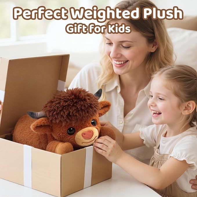 Mewaii Huggwaii Weighted Stuffed Animals with Microwavable Heating Pad - 5 lbs Adjustable, Heatable & Coolable Stuffed Animal for Realistic Hug, Removable Inner Pad, Plush Gifts for Kids (23 Inch)