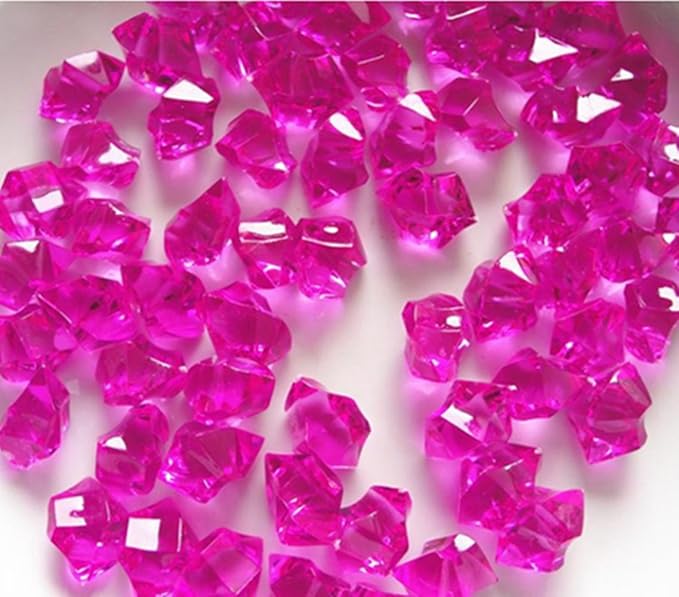 Ivie Colorful Crystal Stone Acrylic Glass Transparent Stone for Fish Tank,Aquarium,Terrariums,Vase,Plants,Garden Decoration (200grams) (red)