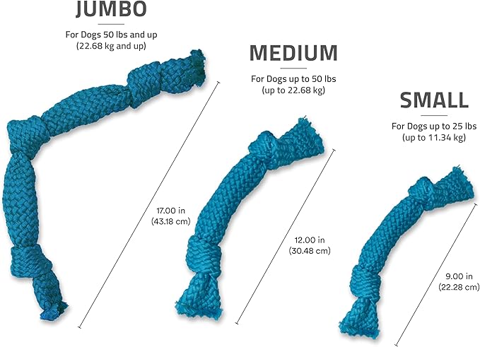 Playology Dog Toys | Dri-Tech Dental Rope Toy for Large Senior Dogs, Gentle on Teeth | Peanut Butter Scented Jumbo Toy | Dog Rope for Tug of War