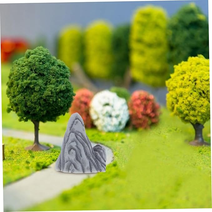 STOBAZA 4pcs Miniature Rockery Statues Resin Micro Landscape Decorations for Fish Tank Garden Indoor Use Detailed Faux Bonsai Ornaments for and Outdoor Decor