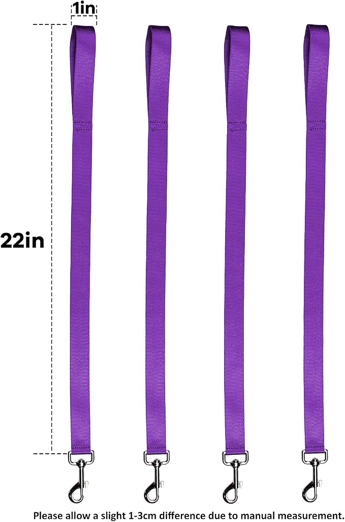 Harrison Howard 4PCS 22” Easily Packed Sturdy Nylon Bucket Straps for Hay Nets and Water Feeder Buckets-Purple