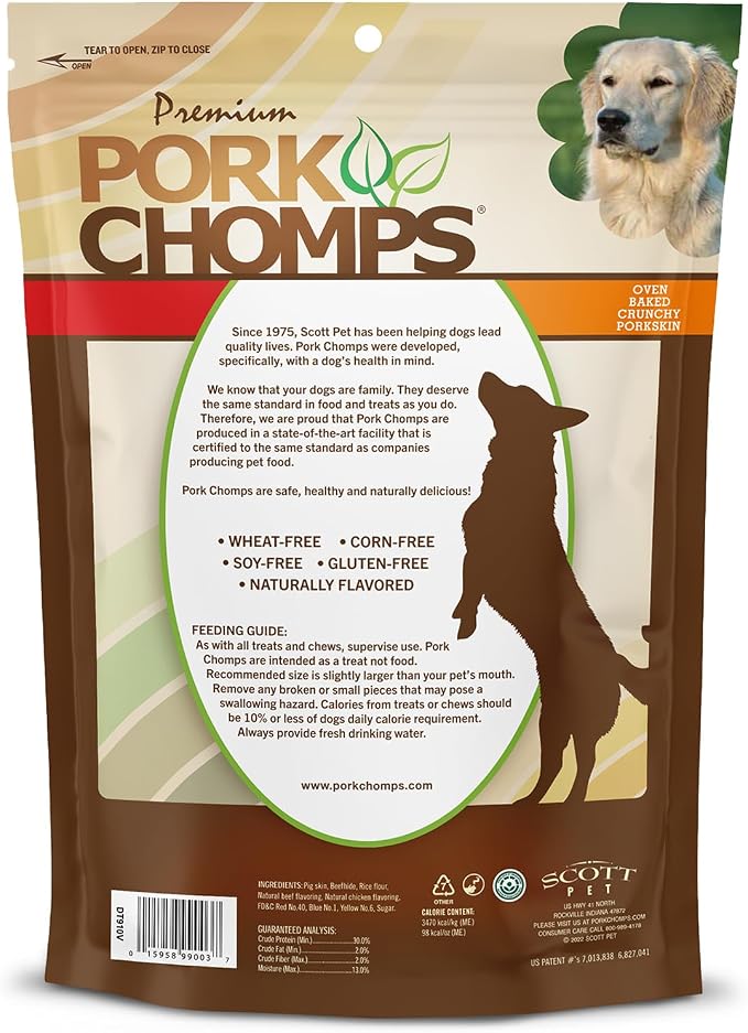 Pork Chomps Dog Chews, 5 Inch Munchy Sticks, 100 Count - Assorted Flavors: Roasted Pork, Chicken, & Bacon - Long-Lasting Treats for Dogs - High Protein, Low Fat, Healthy & Delicious Chews (1 Pack)