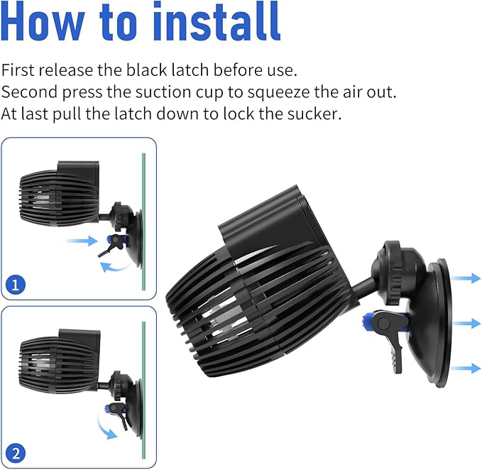 AQUANEAT 2 Pack Aquarium Circulation Pump,800 GPH Fish Tank Powerhead, Saltwater Wave Maker, Submersible Water Pump with Suction Cup