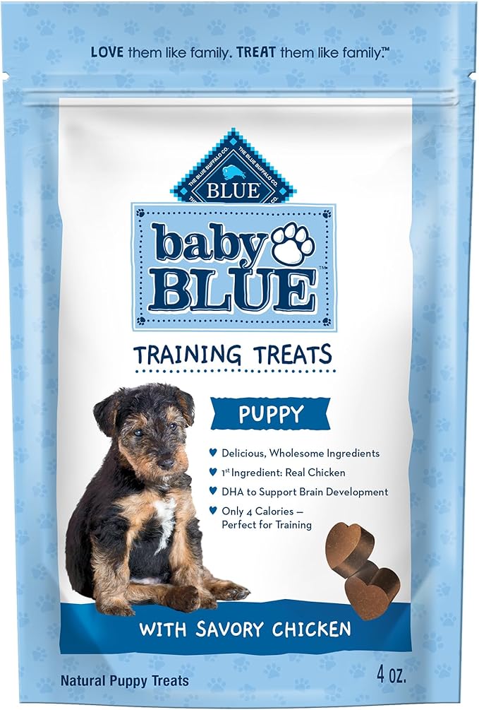 Blue Buffalo Baby Blue Training Treats Natural Puppy Soft Dog Treats, Savory Chicken 4-oz Bag (Pack of 6)