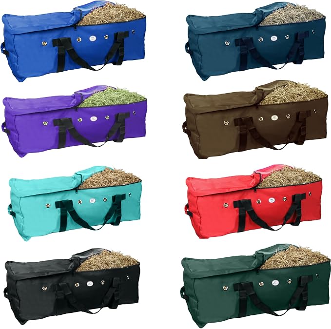 Majestic Ally 1200 D Nylon Fabric Large 44” x 20” x 16” and Extra Large 52" x 27" x21" Heavy-Duty Hay Bale Storage Bag (Purple, X-Large)