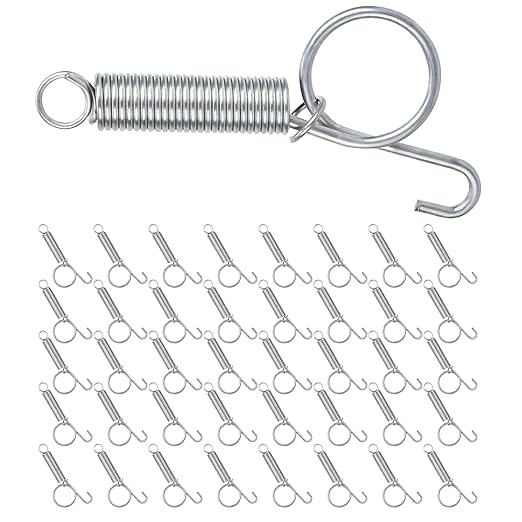 40 Pack Multi-Functional Metal Finger Spring Latch Hook for Rabbit Cage Door Dog Crate Lock Cat Door Latch for Fixing Small Animal, Rabbit, Dog, Parrot, Guinea Pig,Squirrel