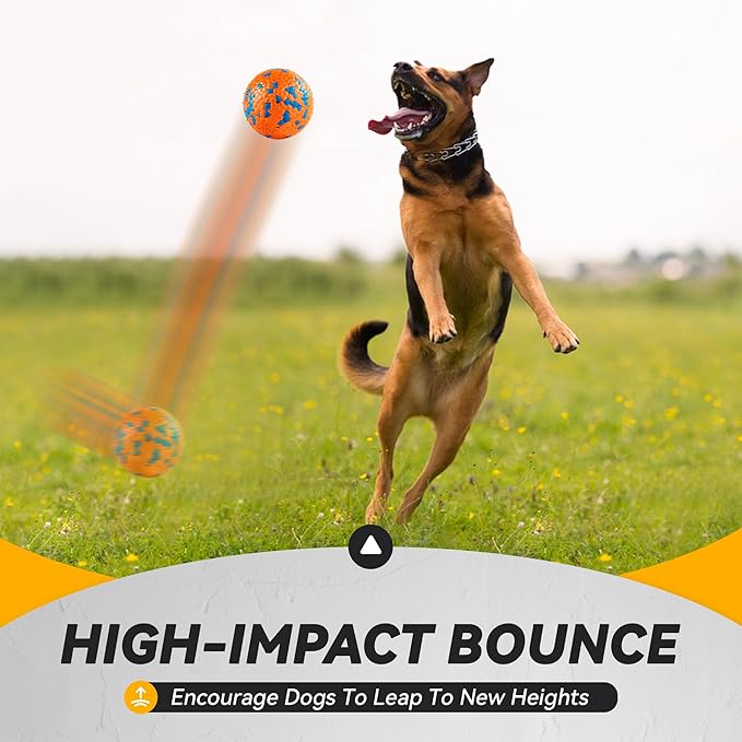 FUSOTO 4Pcs Dog Balls, Tennis Balls for Dog Aggressive Chewers, for Large Medium Small Puppy, Training Catch&Fetch, Water Floats Toys, Orange
