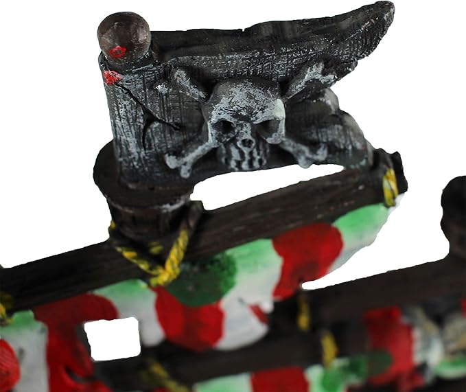 Penn-Plax Deco-Replicas Striped Sail Shipwreck - Realistic Aquarium Shipwreck Ornaments - Durable Resin Nautical Decor for Freshwater & Saltwater Fish Tanks - 14 x 5.5 x 13 Inches, Medium Size