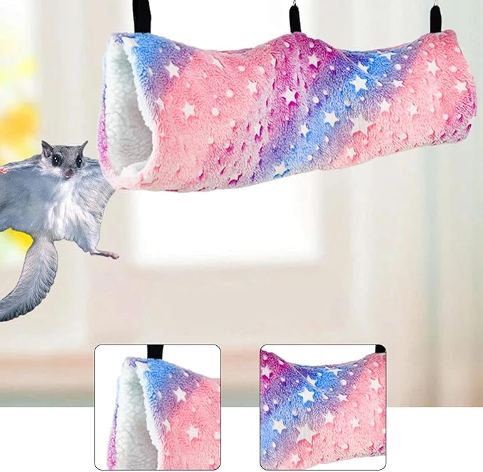 Ferret Hammock Hanging Tunnel Bedding Cute Nest Hanging Hamster Toy for Squirrel Sugar Glider