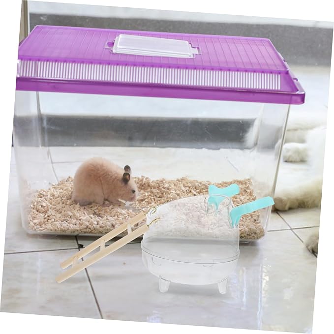 Totority Hamster Sand Bath Tub Litter Box 2-in-1 Hamster Bathroom Set Waterproof Small PET Toilet for Gerbils and Chinchillas Includes Bath Sand and Scoop Accessories