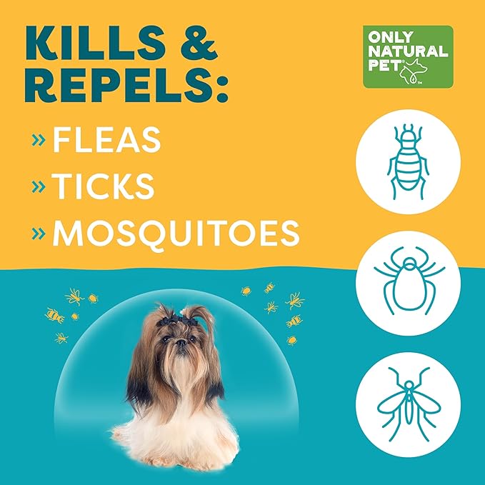 Only Natural Pet EasyDefense Flea & Tick Prevention for Small Breed Dogs (up to 15 lbs) - Natural Herbal Control, Squeeze-On Drops - Protects up to 3 Months (S Sqz.)