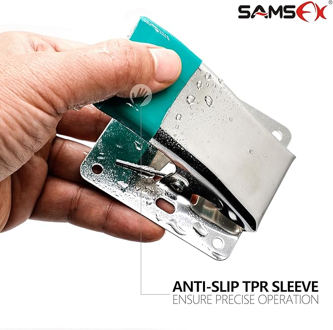 SAMSFX Fish Cleaning Board Tools - Fillet Clamp w/Screws Deep-Jaw Fish Tail Clip Board for Scaling Table Bait with Green Grip