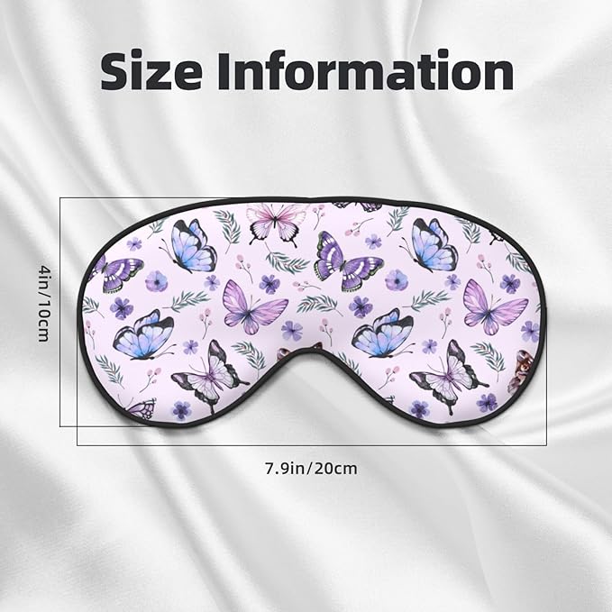 Butterflies Sleep Mask Breathable Soft Eye Mask for Sleep for Women Men Lightweight Eye Cover for Travel, Night Work, Nap, Office