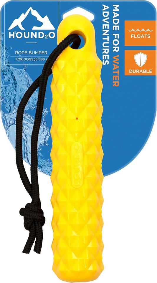 Dog Toys | Rope Bumper Floating Outdoor Toy for Dogs | Bright Yellow Fetch Toy