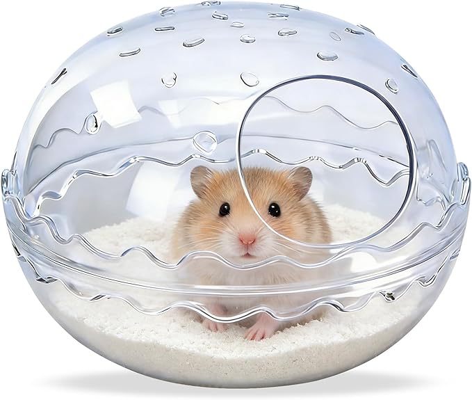 Hamsters Bathtub Box,Hamster Bathroom,dust Bath for Hamster,Hamster Sand Bath Container,Hamster Bath,Hamster Bathing Bowl,Transparent Toilet for for Hamster Cage Accessories (5.5x5.5x4 inch)