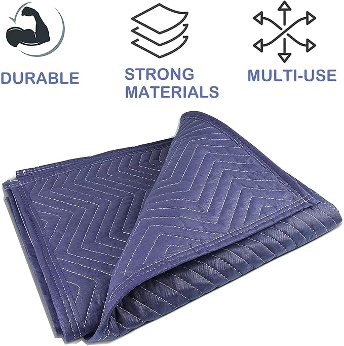PONGHEI 2 Moving Blankets 40"x 72" Heavy Duty Packing Blankets for Moving Shipping Thick Furniture Wrapping for Moving Supplies Professional Quilted Shipping Blankets