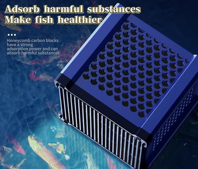 Ecological Aquarium Water Purifier, a new Type of Fish Tank Filter Cube, Suitable for Aquariums, Ponds, and Horse troughs Filters (Blue) (1)