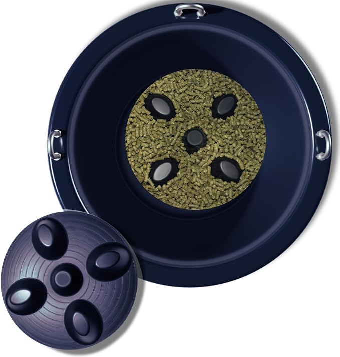 Drop 'N' Slow® Patented Portable Equine Slow Feeder Insert Fits 12 Inch Round Feed Tubs – Reduces Choke, Curbs Bad Eating Habits, Promotes Healthy Digestion