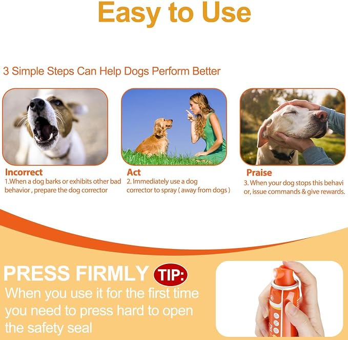 Corrector Spray Dog Trainer 70ml 1 Pack Pet Trainer Spray, Corrector Spray for Dog to Stops Barking, Jumping Up, Food Stealing, Dog Fights, Avoidance, Unwanted Dog Behaviour-Orange-1