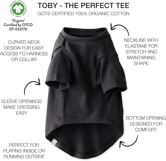 Pet Passion Toby 3-Pack 100% Organic Cotton Dog Short Sleeve T-Shirt Pet Tees for All Breeds, Gray Ombre, Small (10-25 lbs)