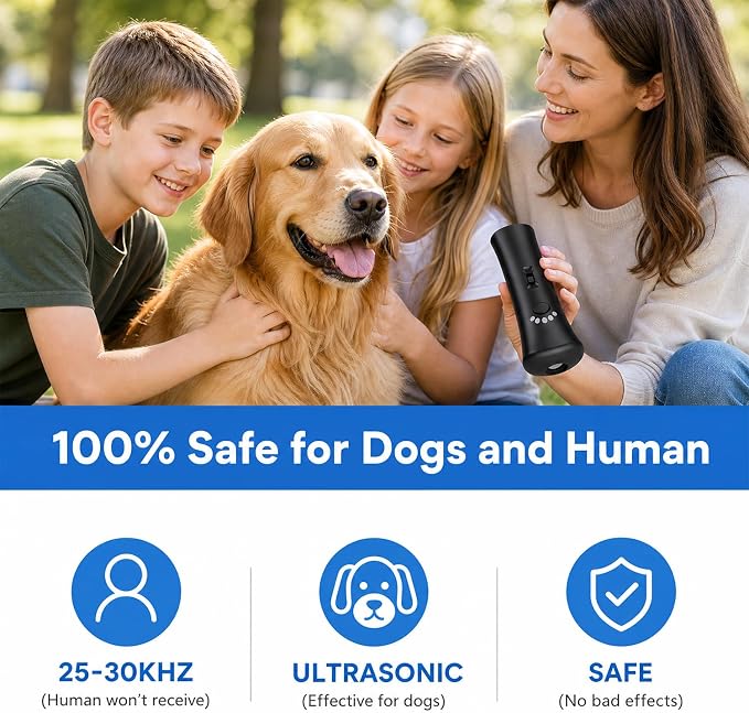 2026 Upgraded Anti Barking Device for Dogs, Ultrasonic Dog Bark Deterrent, Dog Bark Deterrent Devices, Best Anti-Barking Device, 3 Modes Safe Humane Indoor Outdoor Portable Training Tool